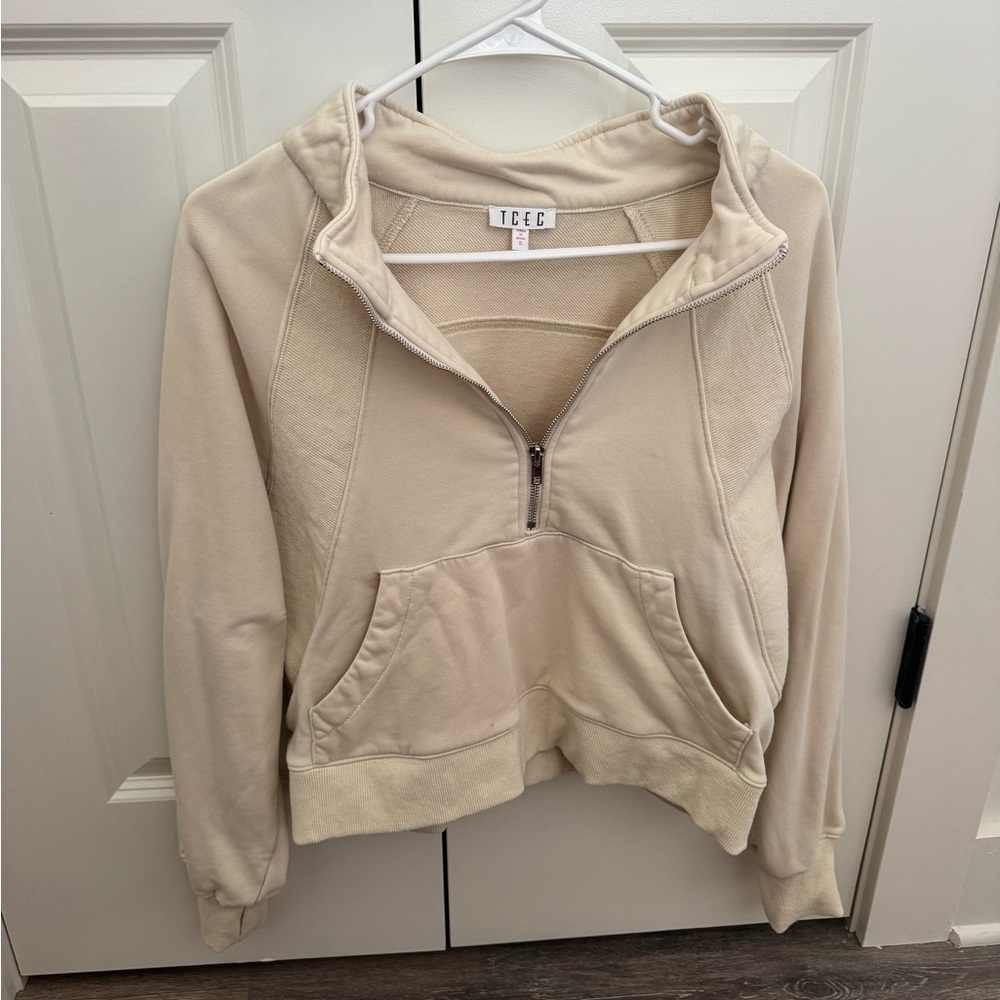 TCEC Cream Half-Zip Sweatshirt
